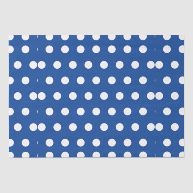 Papier Mousseline Point Polka blanc sur Arrière - plan bleu   (Recto)