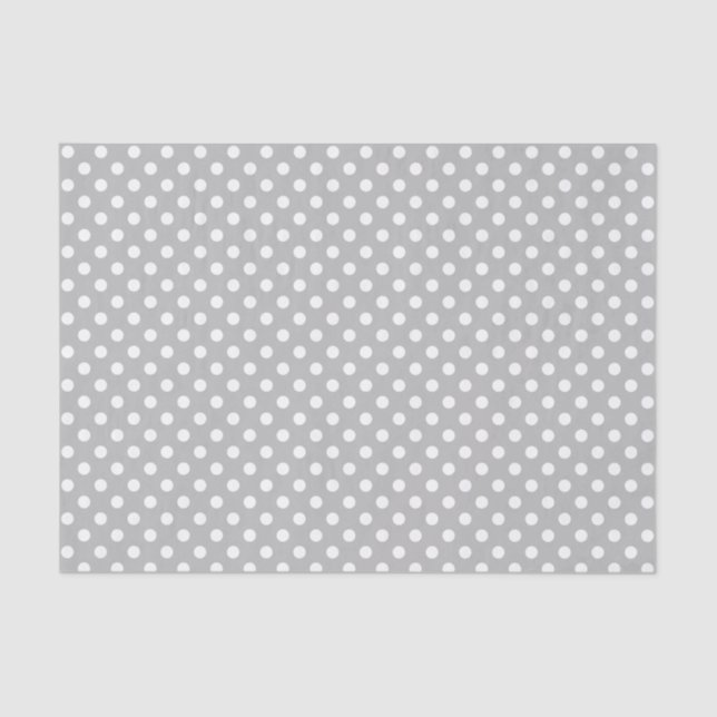 Papier Mousseline Point Polka blanc sur le papier gris (Recto)