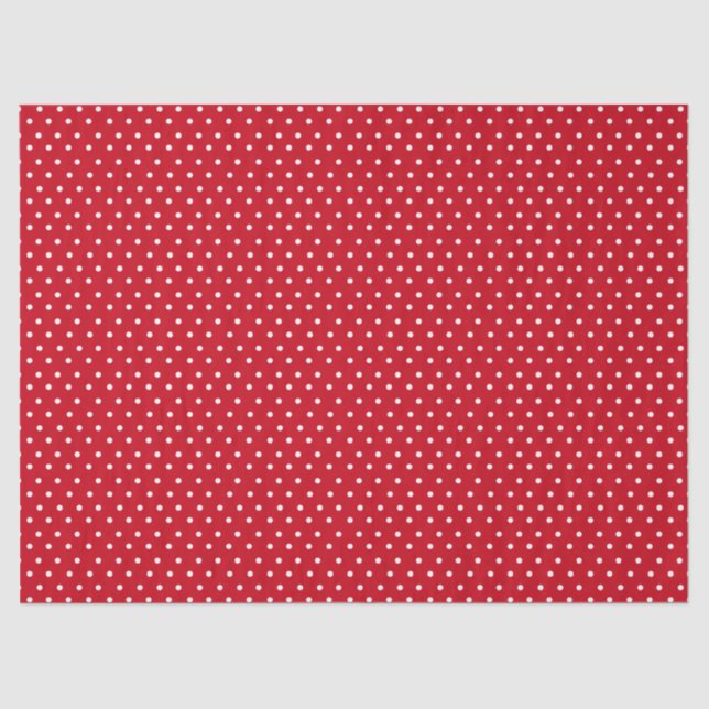 Papier Mousseline Point Polka rouge (Recto)