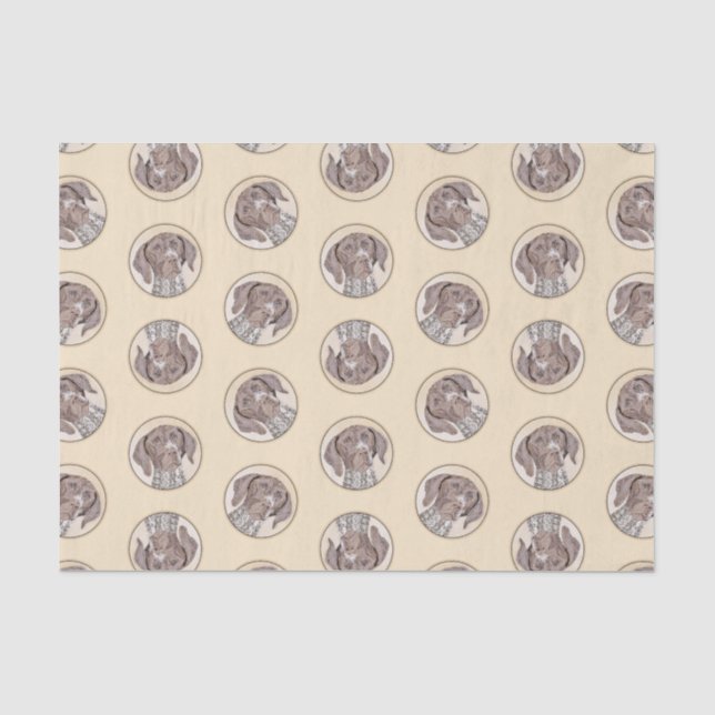 Papier Mousseline Pointeur allemand peint art original (Recto)
