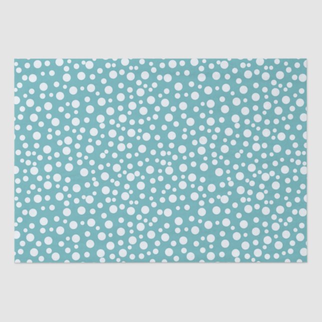 Papier Mousseline Points blancs de confettis d'Aqua (Recto)