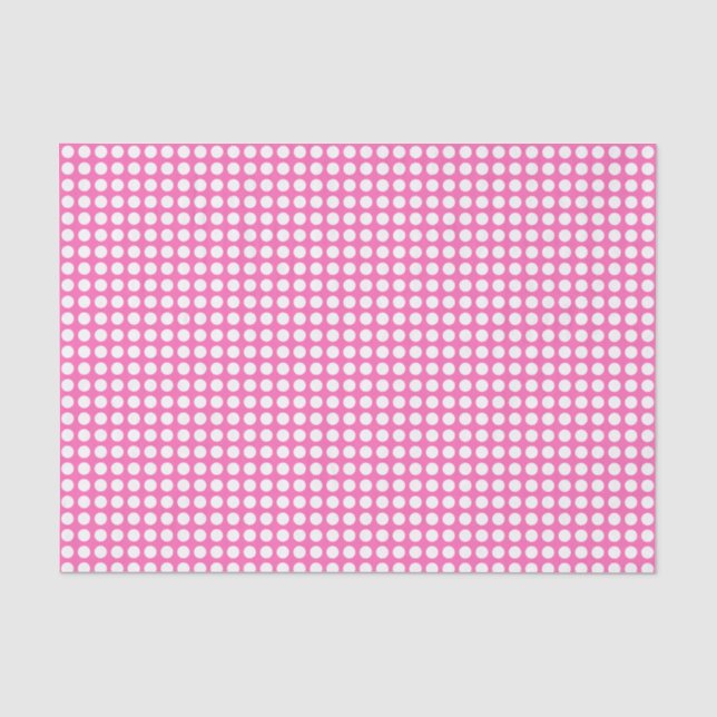Papier Mousseline Points blancs sur papier de tissus roses (Recto)