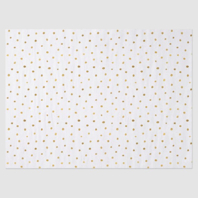 Papier Mousseline Points chics de blanc d'or (Recto)