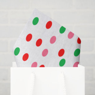 Papier Mousseline Points de Noël Polka