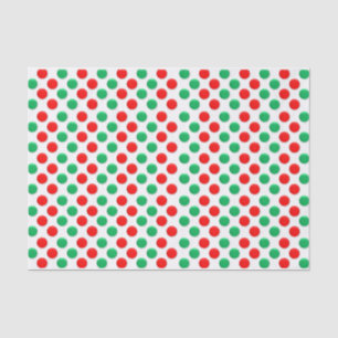 Papier Mousseline Points De Noël Rouge Blanc Et Vert