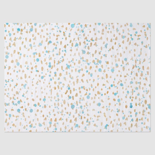 Papier Mousseline Points de sable d'or de bleu d'océan (Recto)