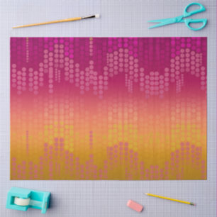 Papier Mousseline Points rose orange funky Ombre
