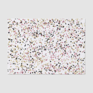 Papier Mousseline Points scintillants de confettis de noir de rose