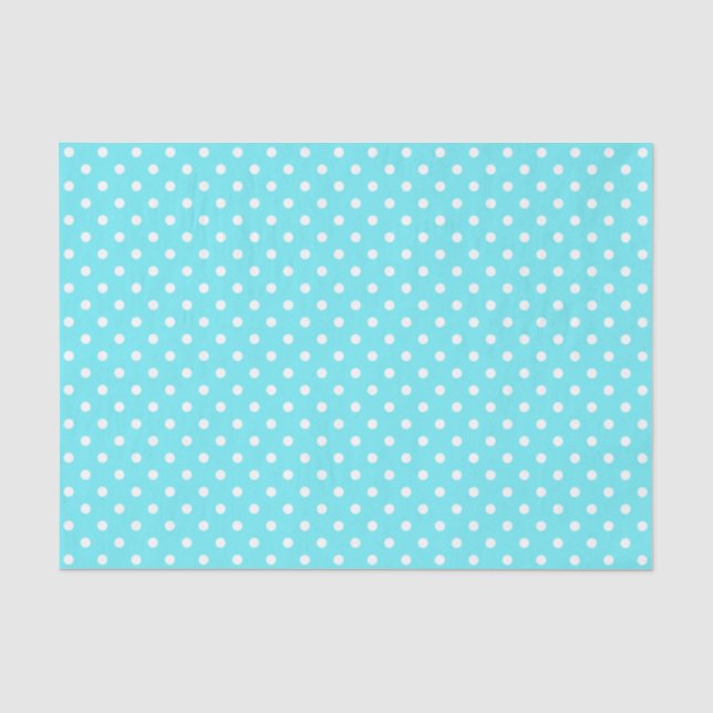 Papier Mousseline pois blanc sur l'arrière - plan cyan d'aqua (Recto)