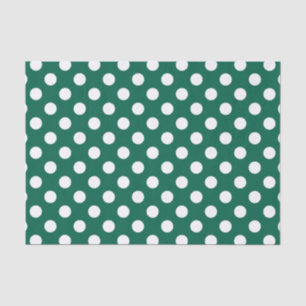 Papier Mousseline Pois blanc sur le vert sauge