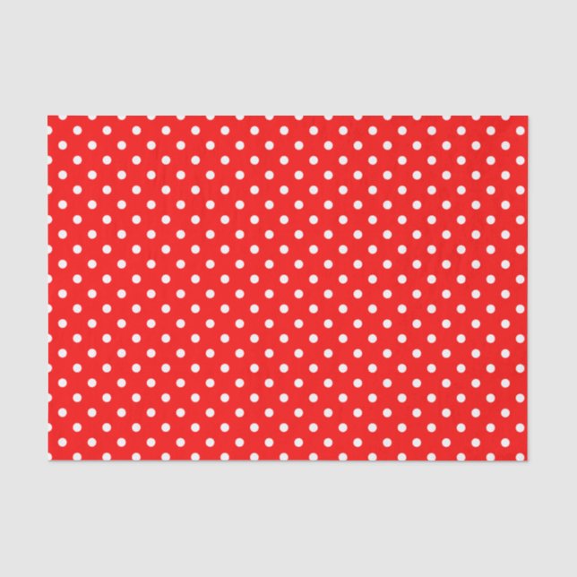 Papier Mousseline Pois blancs en rouge (Recto)