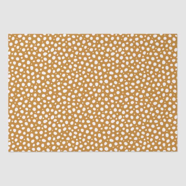 Papier Mousseline Pois blancs jaunes Automne automne stylé (Recto)