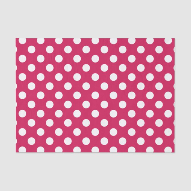 Papier Mousseline Pois blancs sur cerise (Recto)