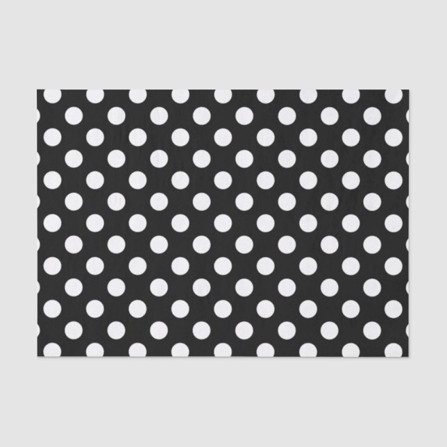 Papier Mousseline Pois blancs sur noir (Recto)