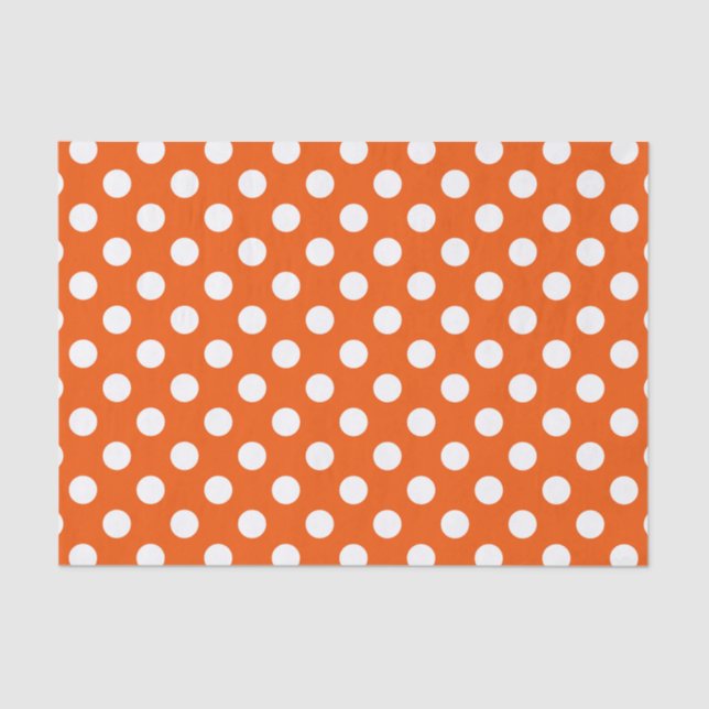 Papier Mousseline Pois blancs sur orange (Recto)