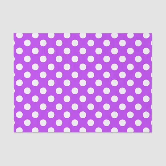 Papier Mousseline Pois blancs sur violet clair (Recto)
