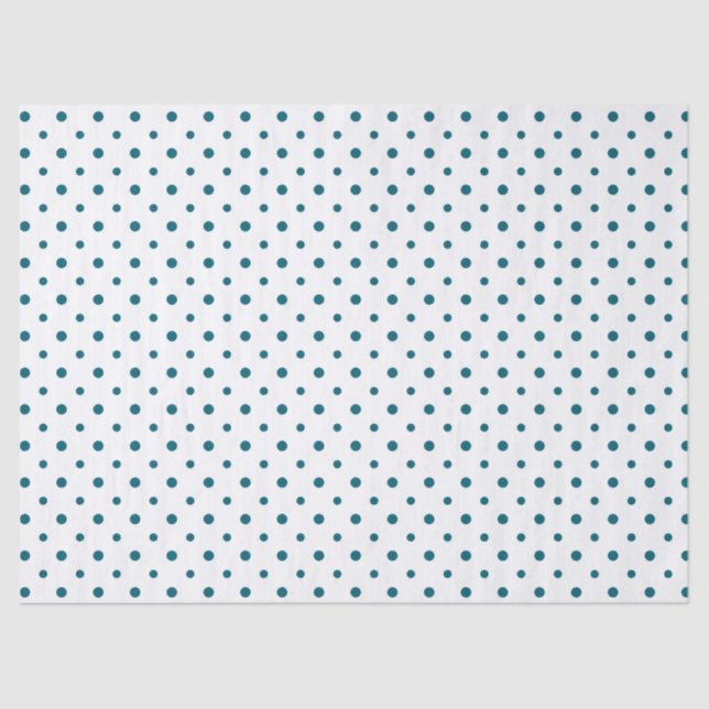 Papier Mousseline Pois Bleu foncé sur papier Tissu personnalisé blan (Recto)