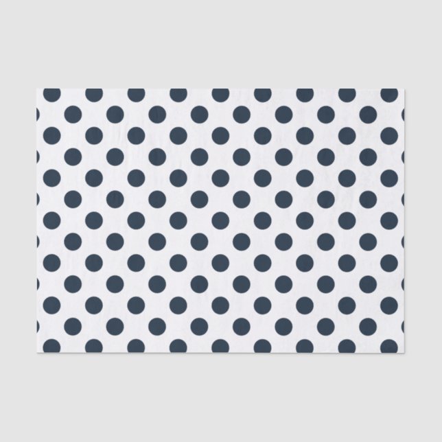 Papier Mousseline Pois bleu marine foncé (Recto)