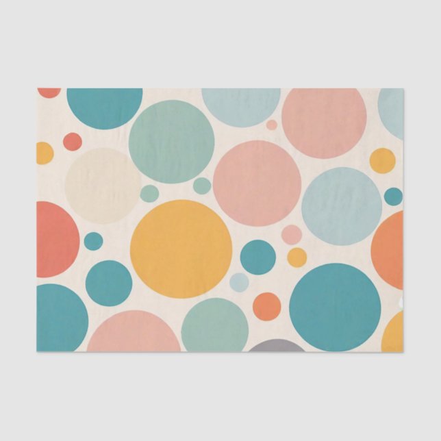 Papier Mousseline Pois coloré (Recto)