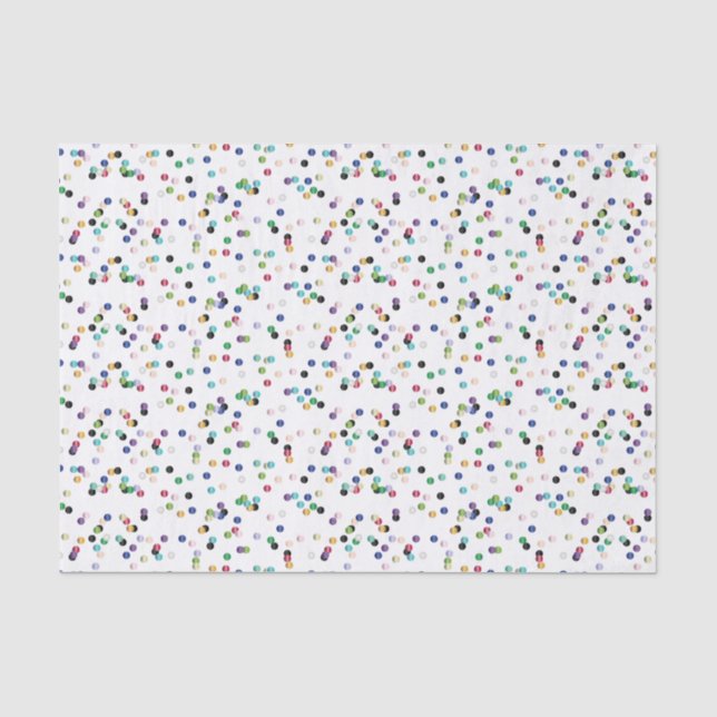 Papier Mousseline Pois coloré multi (Recto)