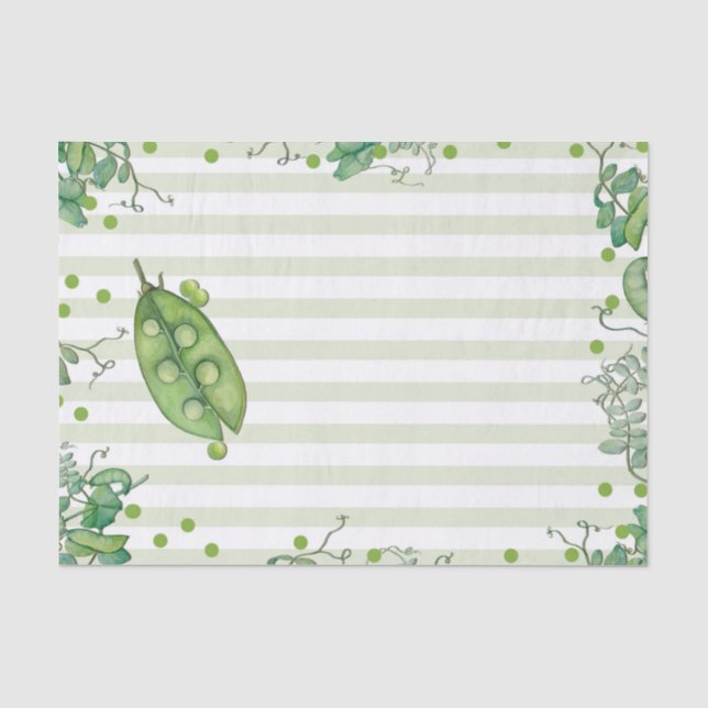 Papier Mousseline Pois doux vert Whimsical Polka Baby shower point (Recto)