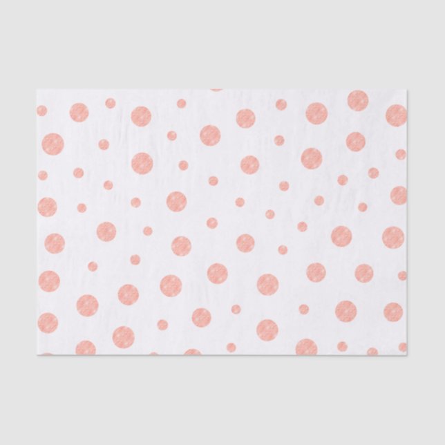 Papier Mousseline Pois élégant - blanc rose doux d'or (Recto)