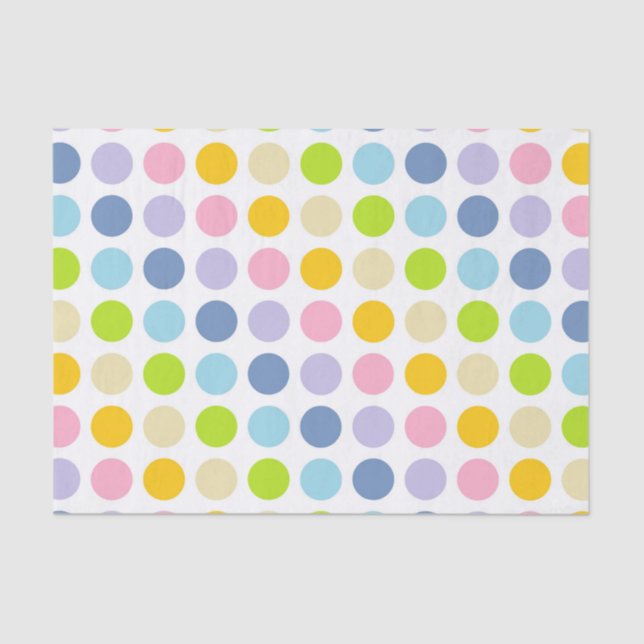 Papier Mousseline Pois en pastel d'arc-en-ciel (Recto)