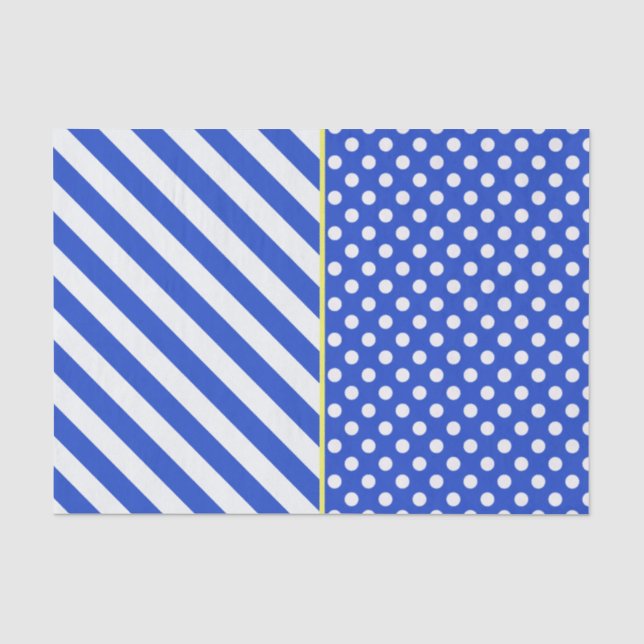 Papier Mousseline Pois et tripes royales bleues par Shirley Taylor (Recto)