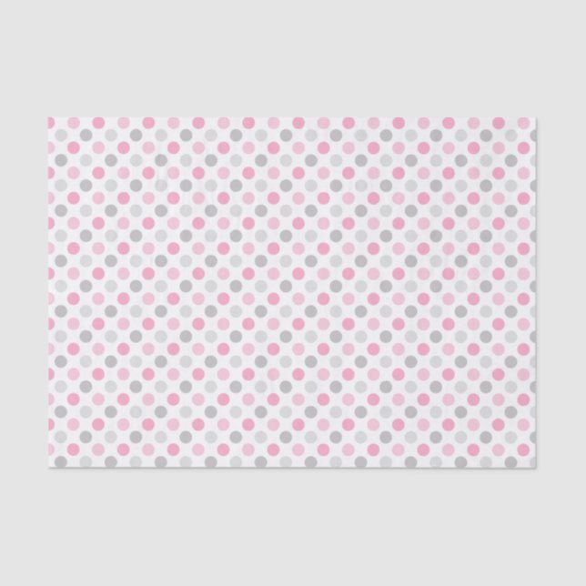 Papier Mousseline Pois gris rose (Recto)