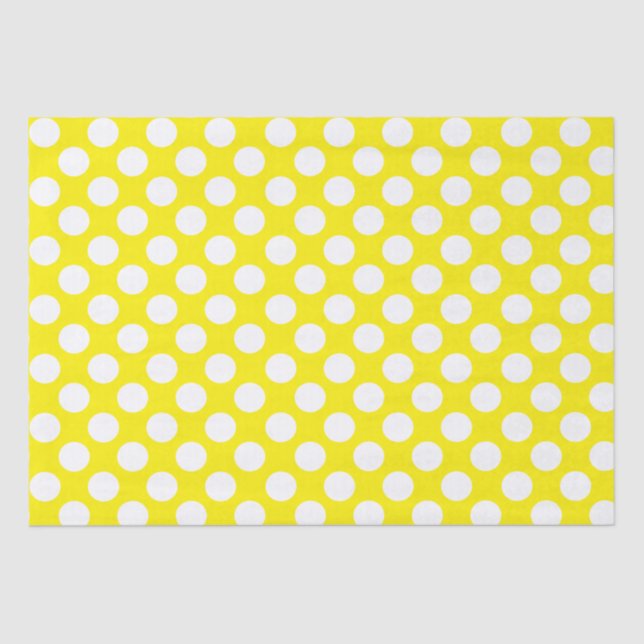 Papier Mousseline Pois jaunes et blancs (Recto)