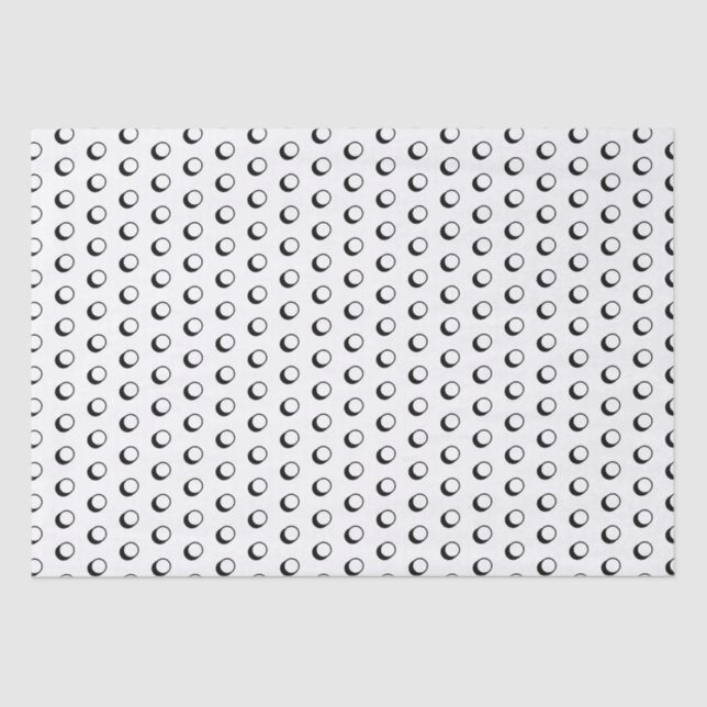 Papier Mousseline Pois moderne blanc et noir fun motif mignon (Recto)