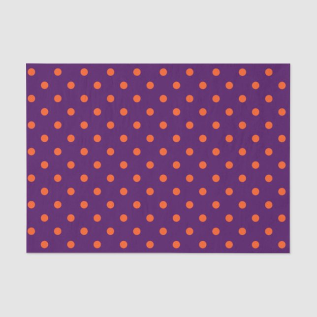 Papier Mousseline Pois moyen d'orange de pourpre et de citrouille (Recto)