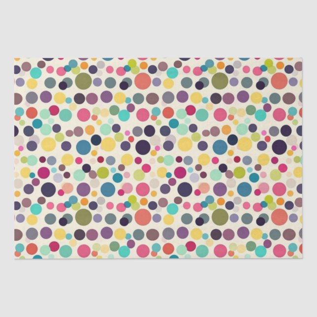 Papier Mousseline Pois multicolores (Recto)