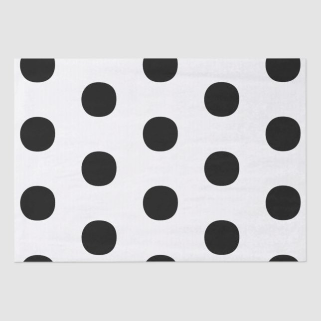Papier Mousseline Pois noir blanc grand élégant motif (Recto)