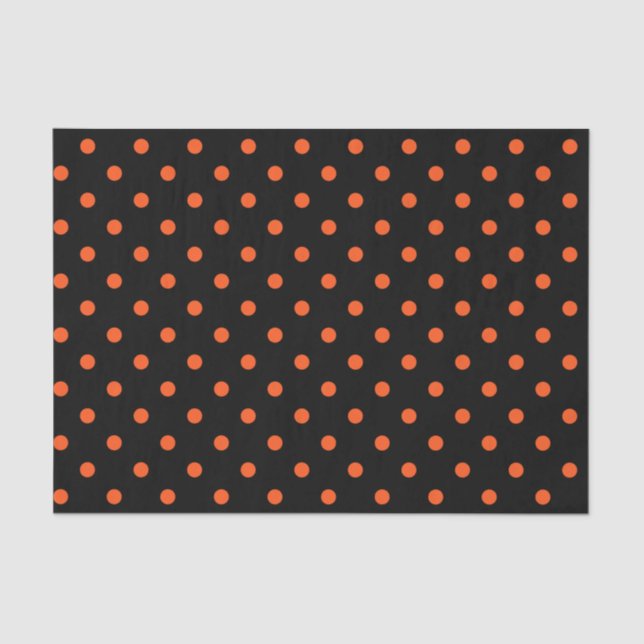Papier Mousseline Pois noir et orange (Recto)