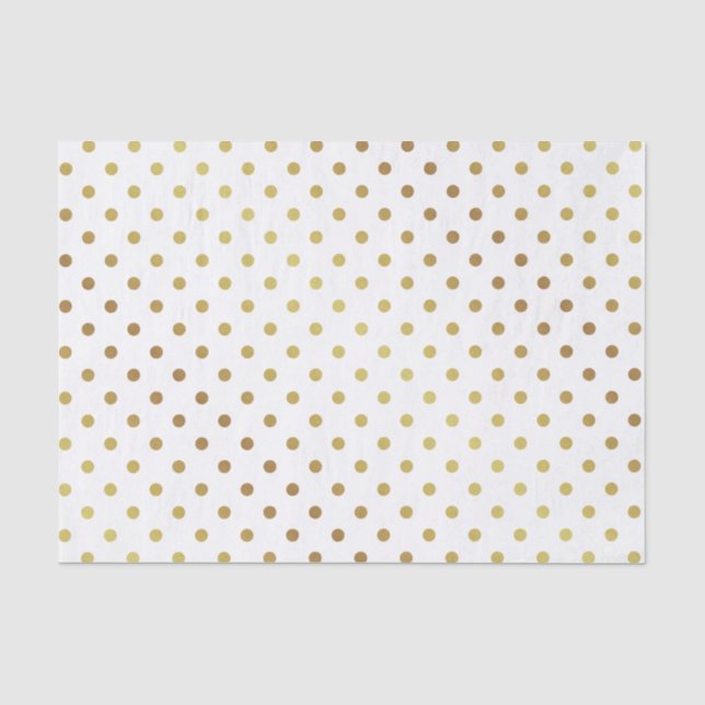 Papier Mousseline Pois or et blanc (Recto)