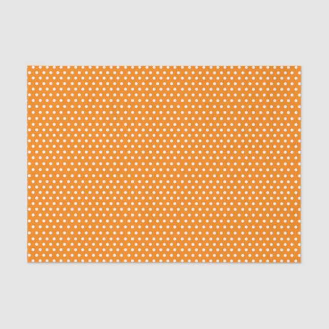 Papier Mousseline Pois Orange Et Blanc (Recto)