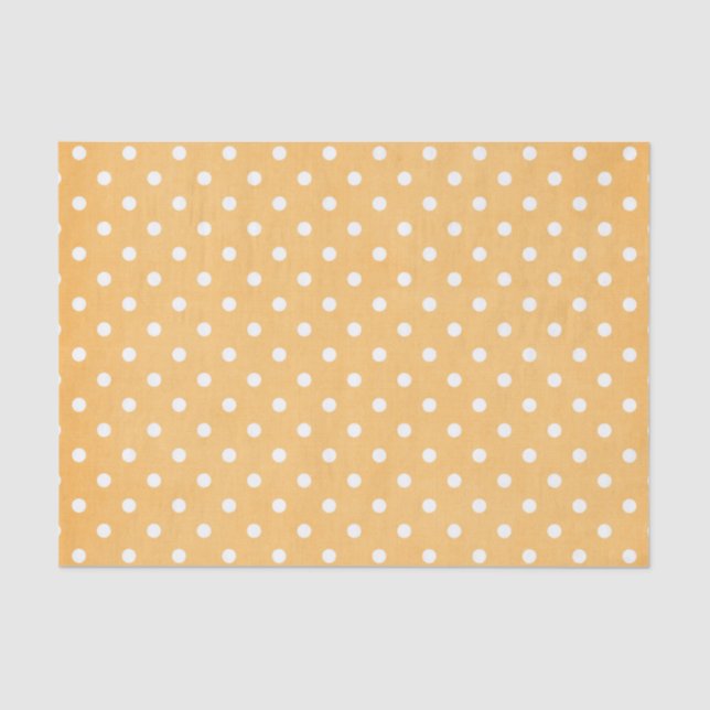 PAPIER MOUSSELINE POIS ORANGE & WHITE (Recto)