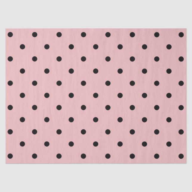Papier Mousseline Pois rose et noir (Recto)