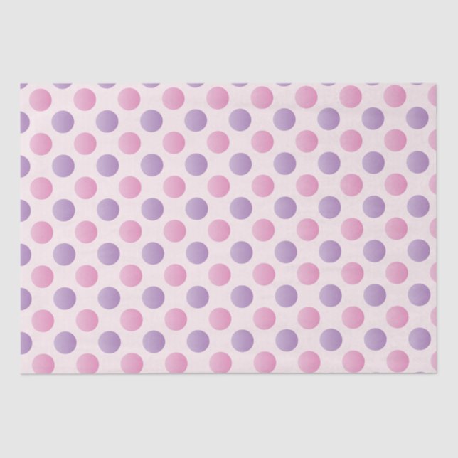 Papier Mousseline Pois Rose Et Violet (Recto)