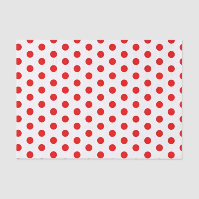 Papier Mousseline Pois rouge Polka Imprimer Papier Tissu (Recto)