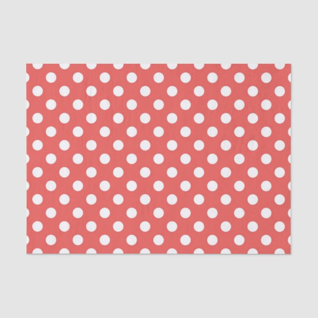 Papier Mousseline Pois rouges et blancs (Recto)