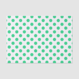 Papier Mousseline Pois verts et blancs