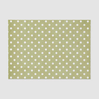 PAPIER MOUSSELINE POIS VERTS ET BLANCS