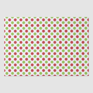 Papier Mousseline Pois verts rouge et citron vert
