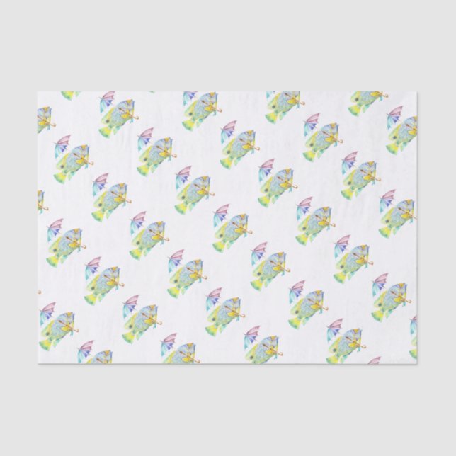 Papier Mousseline Poisson Ange Avec Parapluie (Recto)