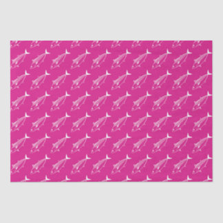 Papier Mousseline Poisson Bonito mignon en blanc sur rose chaud
