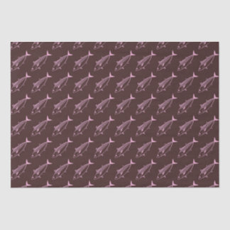 Papier Mousseline Poisson Bonito mignon en rose pastel sur marron pr