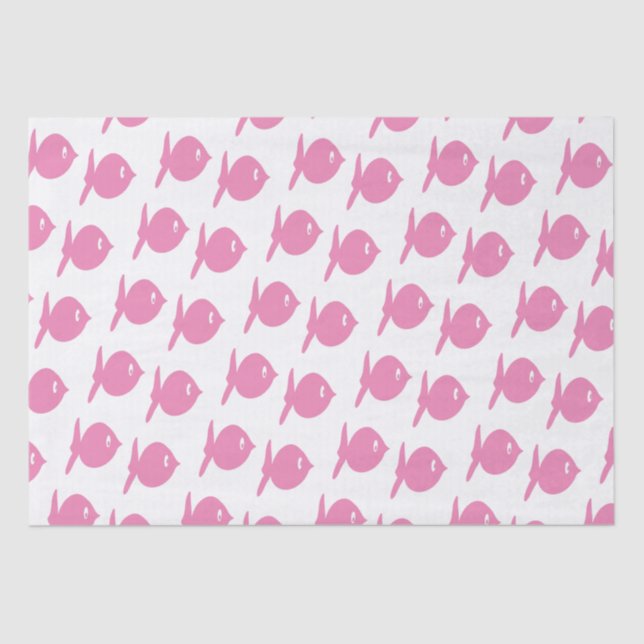 Papier Mousseline Poisson rose amusant (Recto)
