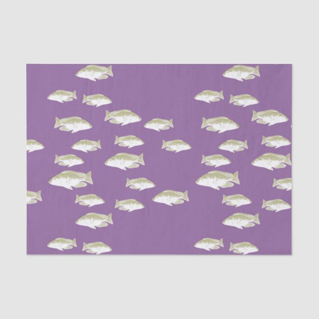 Papier Mousseline Poisson sur violet (Recto)